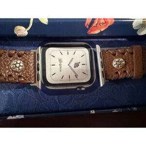 Brighton Brown Leather Apple Watch Band with Rhinestone Conchos